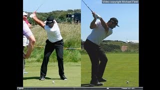 Jon Rahm golf swing  Long Iron faceon amp downtheline July 2017 [upl. by Jesus]