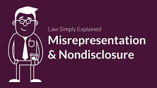 Misrepresentation and Nondisclosure  Contracts  Defenses amp Excuses [upl. by Laertnom722]