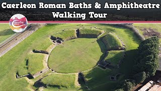 CAERLEON ROMAN BATHS amp AMPHITHEATRE WALES  Walking Tour  Pinned on Places [upl. by Annawit]