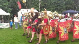 Roman Reenactment at the Amphitheatre in Caerleon Marching In [upl. by Valdas605]