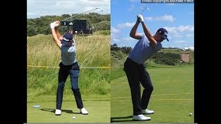 Justin Thomas golf swing  Long Iron faceon amp downtheline July 2017 [upl. by Camilo151]