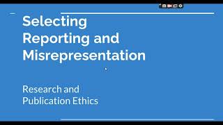 Selective Reporting and Misrepresentation of data Research and Publication ethics Phd coursework [upl. by Snow746]